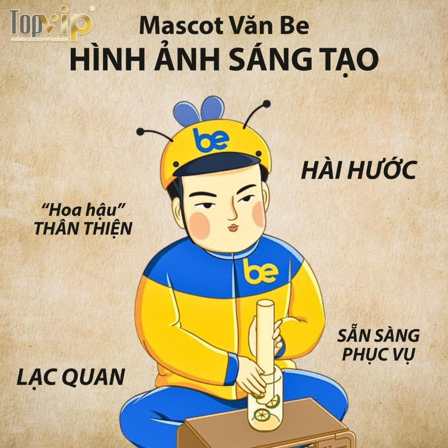 Mascot Nguyễn Văn Be với hình dáng dễ thương và thân thiện.