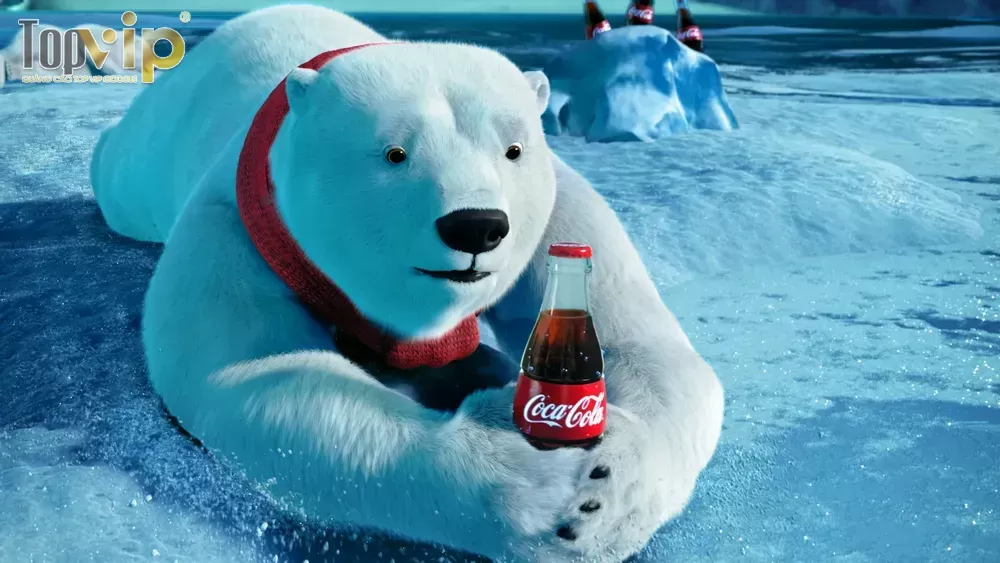 Hình ảnh độc đáo của các mẫu mascot gấu bắc cực của nhãn hàng Coca-Cola.