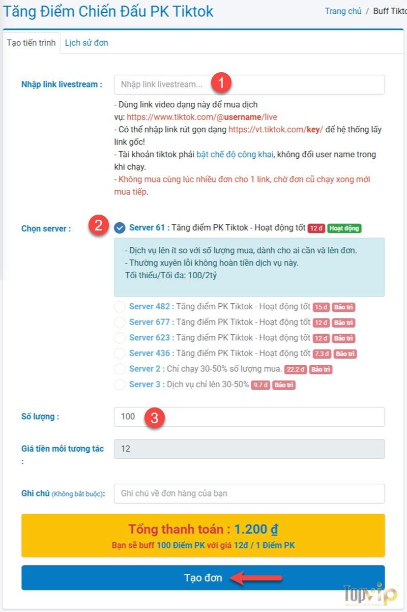 Cách Buff Điểm Chiến Đấu PK Tiktok Hiệu Quả Nhất 2025