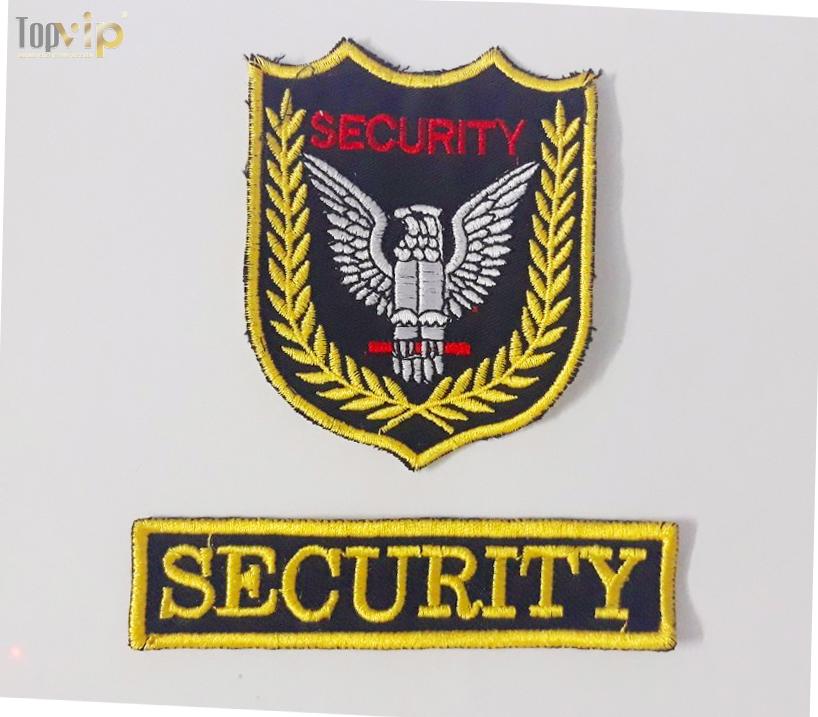 Thêu logo cầu vai bảo vệ cắt rời giá rẻ