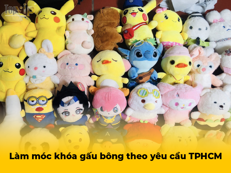 Làm móc khóa gấu bông theo yêu cầu TPHCM